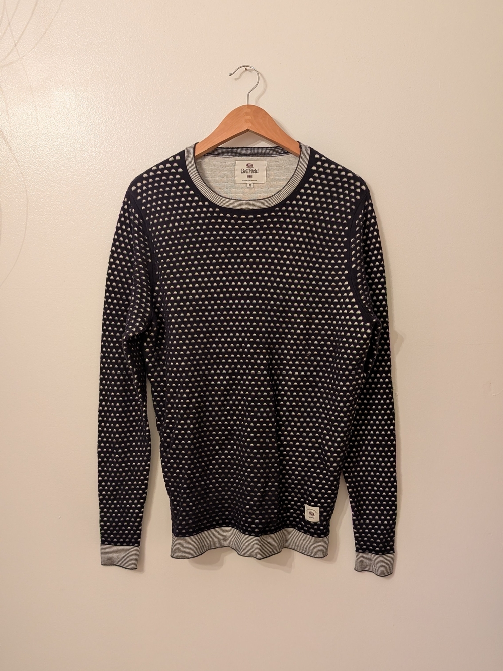 Ben Sherman Black & Gray Patterned Crewneck Sweater